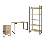 Conjunto De Escritório Elza Natura Preto