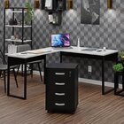 Conjunto De Escritório Escrivaninha Em L E Gaveteiro Volante