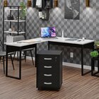 Conjunto De Escritório Escrivaninha Em L E Gaveteiro Volante