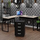 Conjunto De Escritório Escrivaninha Em L E Gaveteiro Volante