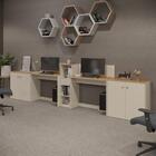 Conjunto De Escritório Smart 1 Livreiro 2 Buffet E 2 Mesas 90