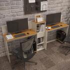 Conjunto De Escritório Smart 1 Livreiro E 2 Mesas 90cm