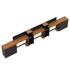 Conjunto De Escritório Smart 2 Livreiro 2 Buffet E 3 Mesas 90