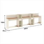 Conjunto De Escritório Smart 2 Livreiro E 3 Mesas 90cm