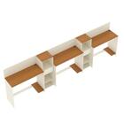 Conjunto De Escritório Smart 2 Livreiro E 3 Mesas 90cm