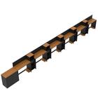 Conjunto De Escritório Smart 5 Livreiro 1 Buffet E 6 Mesas 90