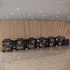 Conjunto De Escritório Smart 5 Livreiro 1 Buffet E 6 Mesas 90