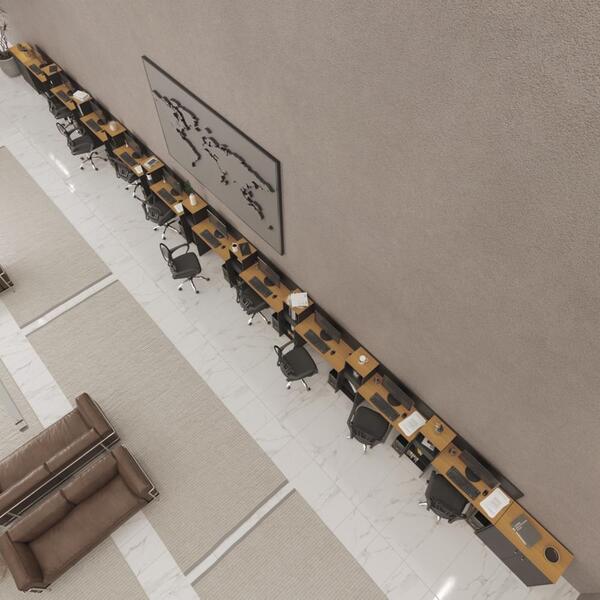 Conjunto De Escritório Smart 9 Livreiro 2 Buffet E 10 Mesas 9