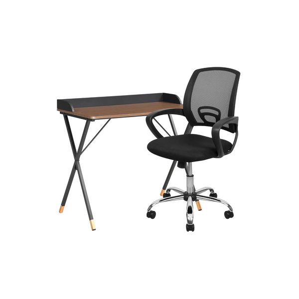 Conjunto De Escrivaninha Bachelor Com Tampo Carvalho E 1 Cade