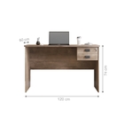 Conjunto De Escrivaninha E Armário Roseli Castanho Preto