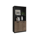 Conjunto De Escrivaninha E Armário Roseli Castanho Preto