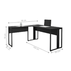 Conjunto De Escrivaninha Em L E Estante Milan Preto