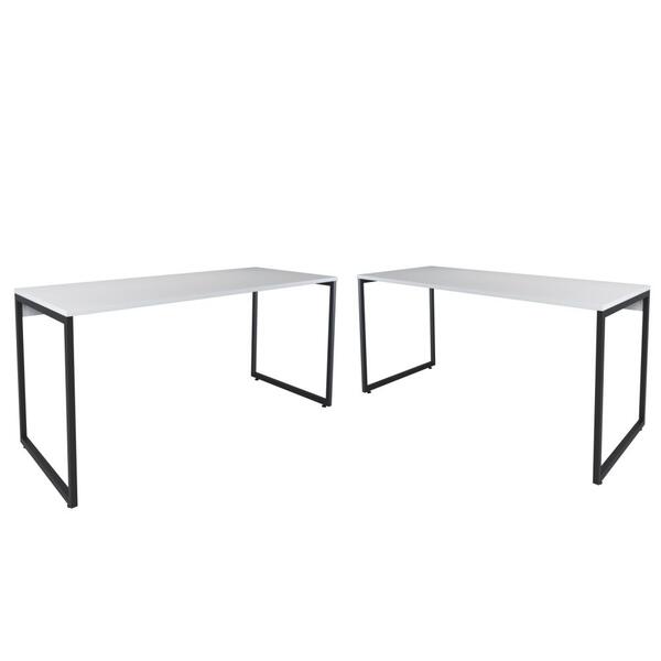 Conjunto De Escrivaninhas 1.5 Honorata Branco Preto