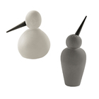 Conjunto De Esculturas Decorativas De Pássaros Cinza - Gran B