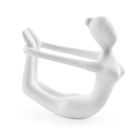 Conjunto De Esculturas Decorativas Yoga Em Porcelana Branco -