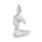 Conjunto De Esculturas Decorativas Yoga Em Porcelana Branco -