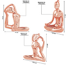 Conjunto De Esculturas Decorativas Yoga Em Porcelana Rose G39