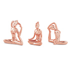 Conjunto De Esculturas Decorativas Yoga Em Porcelana Rose G39