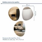 Conjunto De Espelhos Orgânico Trio Aqua Lapidado 74,5x59 Espe