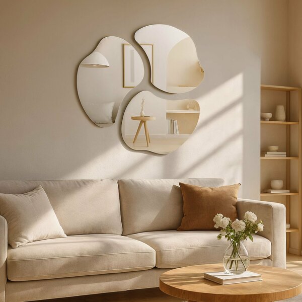 Conjunto De Espelhos Orgânico Trio Bolonha Lapidado 90x70 Esp