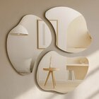 Conjunto De Espelhos Orgânico Trio Bolonha Lapidado 90x70 Esp