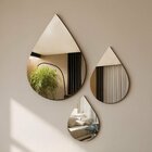 Conjunto De Espelhos Orgânico Trio Gota 78x58,3 58x43,4 48x36
