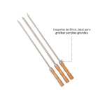 Conjunto de Espeto para Churrasqueira em Aço Inox 50cm Skewers Naterial - 3 Peças