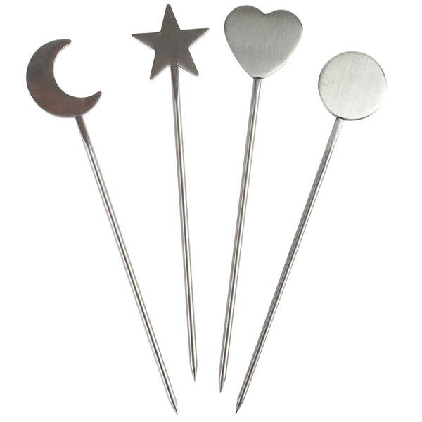 Conjunto De Espetos Para Aperitivo 4 Peças Aço Inox 11 5cm