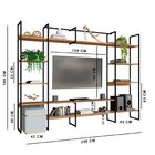 Conjunto De Estantes Industrial Para Sala De Tv Urban Com 250