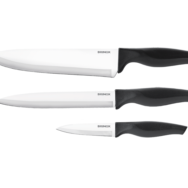 Conjunto De Facas 3 Peças Cross Preto Brinox