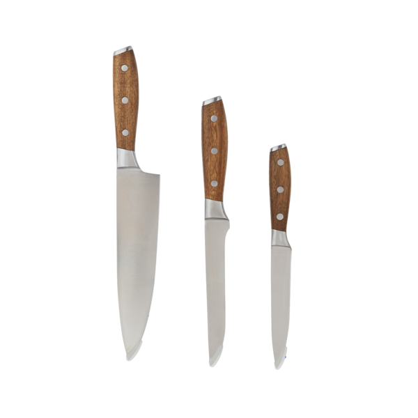 Conjunto de Facas Aço Inox 43x23.5cm Naterial 3 Peças