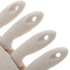 Conjunto De Facas Aço Inox 5 Peças Com Suporte Lines Bege