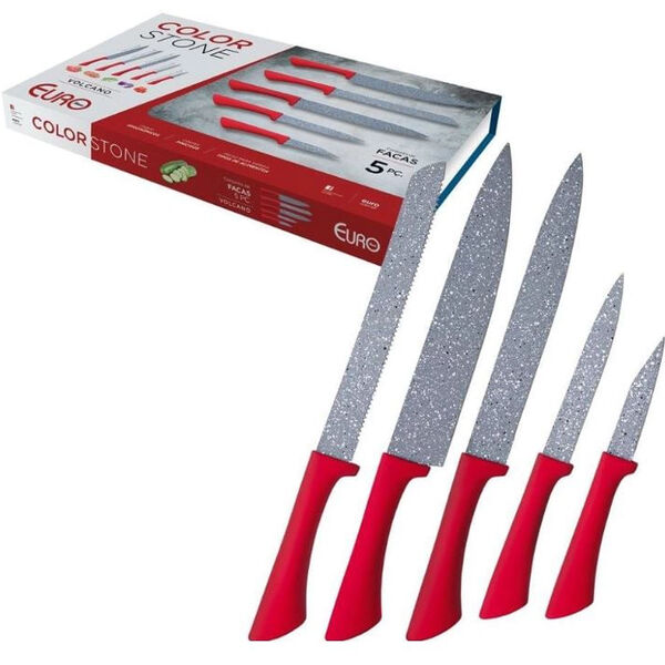 Conjunto De Facas Colorstone 5 Peças Volcano Euro Home