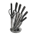 Conjunto De Facas Com Cepo Giratório Preto Com 8 Peças