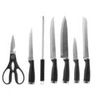 Conjunto De Facas Com Cepo Giratório Preto Com 8 Peças