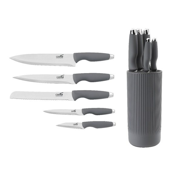 Conjunto De Facas Do Chef Cozinha Inox Cabo Anatômico 6 Peças