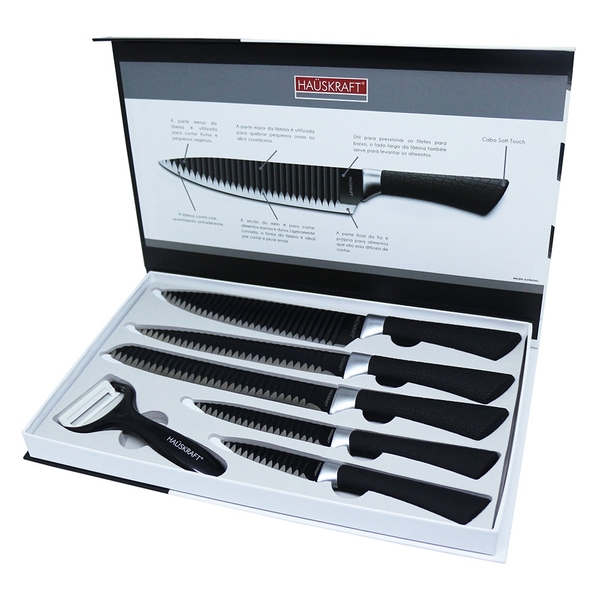 Conjunto de Facas Hauskraft linha Requin Inox 6 Peças