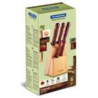 Conjunto De Facas Inox 6 Peças Marrom 17cm Tramontina