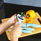 Conjunto De Facas Inox Candy Color 4 Peças Com Descascador Az