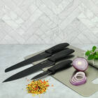 Conjunto De Facas Inox Coloridas 3 Peças Preto