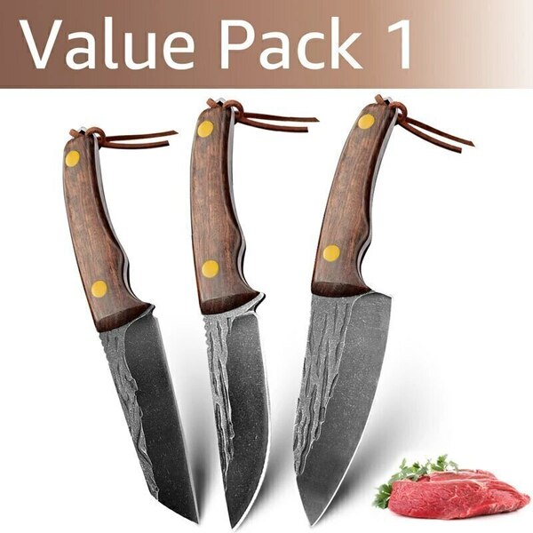 Conjunto De Facas Myvit Feito A Mão Aço Carbono Conjunto De 3