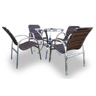 Conjunto De Fibra Sintética Lotus - 4 Cadeiras + 1 Mesa