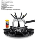Conjunto De Fondue Completo Inox Giratório C Queimador Forma