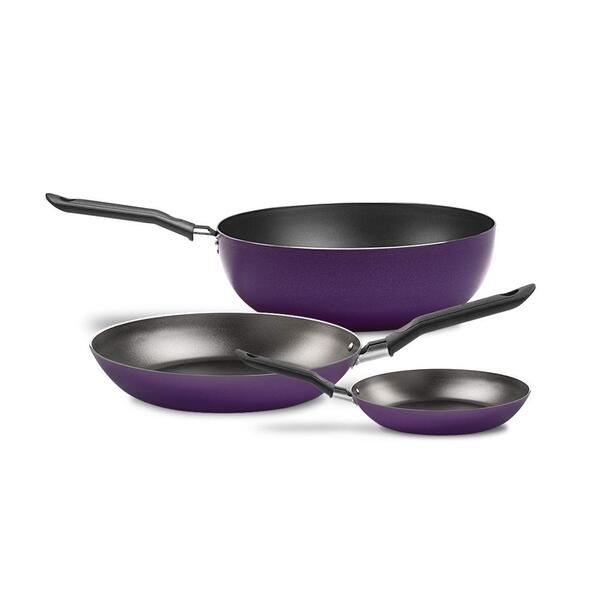 Conjunto De Frigideiras E Wok Antiaderente Alumínio Roxo - Br