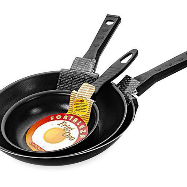 Conjunto De Frigideiras Fortaleza Light Preto 3 Peças