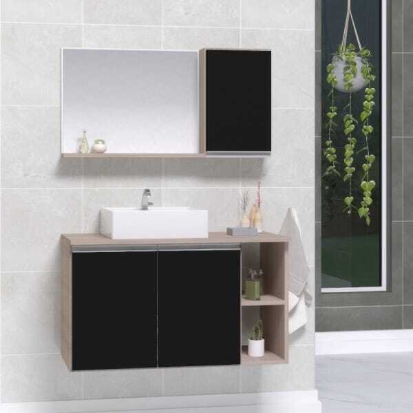 Conjunto De Gabinete Banheiro 80cm Com Cuba E Espelheira -