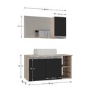 Conjunto De Gabinete Banheiro 80cm Com Cuba E Espelheira -