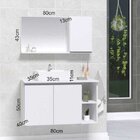 Conjunto De Gabinete Banheiro 80cm Com Cuba E Espelheira -