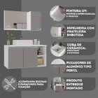 Conjunto De Gabinete Banheiro 80cm Com Cuba E Espelheira -