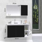 Conjunto De Gabinete Banheiro 80cm Com Cuba E Espelheira -